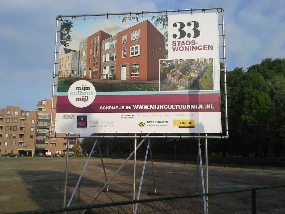 Projectbord voor nieuwbouwwoningen